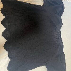 Ulla Johnson Black Eyelet Top